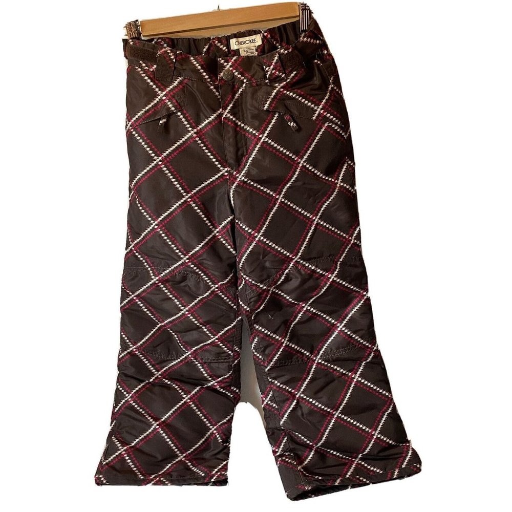 Cherokee Kids Youth brown geometric red Snow Ski Snowboarding‎ Pants Size 6/6x